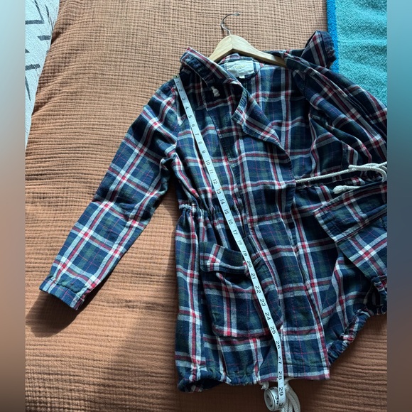 Hei Hei Anthropologie Plaid Flannel Tie Waist Lightweight Anorak Size S - Picture 6 of 12